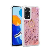 Xiaomi Redmi Note 11 Pro 5G Kılıf Milce Simli Pullu Yüzüklü Kılıf (Pembe)
