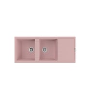 POLEX Cristalüx Granit Evye P-X116 2 Hazneli Tezgah Altı Ve Tezgah Üstü Mutfak Evyesi 116,5x50,8cm (Pembe)