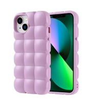 iPhone 14 Kılıf Parlak Esnek Silikon Dom Dom Kılıf (Lila)