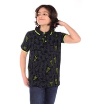 Toontoy Erkek Çocuk Komple Baskılı Tişört (Siyah)