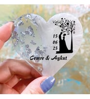 Epoksi Magnet Hediyelik -ETİKET DEĞİLDİR!! - Düğün, Nişan, Nikah, Kına, Söz Hatırası (Gümüş)