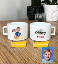 Kişiye Özel Karikatürlü Erkek Çocuğa Hediye Lüks Fincan Erkek Çocuk Hediyeleri Doğum Günü Hediyesi (Beyaz)
