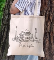 BK Gift İstanbul Tasarımlı Kanvas Bez Çanta, Baskılı Omuz Çantası, Alışveriş Çantası, Plaj Çantası, Arkadaşa Hediye (Model 12)