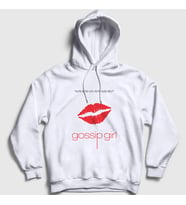 Presmono Unisex Beyaz Nobody Dizi Gossip Girl Kapüşonlu Sweatshirt 481183tt (Beyaz)