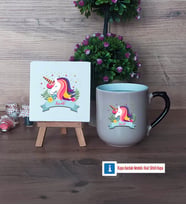 Unicorn Dekoratif Taş, Kupa Bardak Kırmızı Hediye (Model 9)