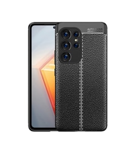 Galaxy S23 Ultra Kılıf Zore Niss Deri Desenli Silikon Kılıf (Siyah)