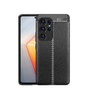 Galaxy S23 Ultra Kılıf Zore Niss Deri Desenli Silikon Kılıf (Siyah)