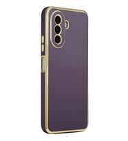 Huawei Nova Y70 Kılıf Zore Bark Kenarları Altın Renk Kılıf (Mor)