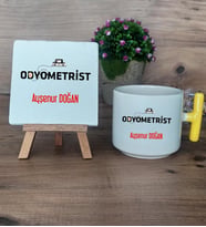 Odyometrist Hediye Seti Kupa Bardak T Kulplu ve Dekoratif Taş Tıp Bayramı Hediyesi (Model 5)