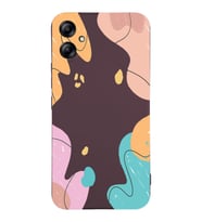 PrintiFy Samsung Galaxy A04e Uyumlu Lansman Kılıf Karışık Renkler Tasarımlı İçi Kadife Kapak (Mürdüm)