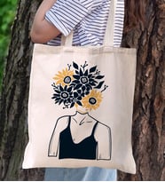 BK Gift Modern Art Tasarımlı Kanvas Bez Çanta, Baskılı Omuz Çantası, Alışveriş Çantası, Plaj Çantası, Arkadaşa Hediye (Model 12)