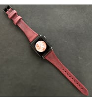 vagave Apple Watch Kadın Crazy Deri Kordon İsme Özel 3-4-5-6-7 / 38&40mm (Bordo)
