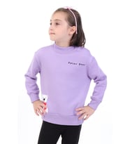 Toontoy Kız Bebek Baskılı Sweatshirt (Lila)