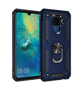 Huawei Mate 30 Lite Kılıf Yüzüklü Zırh Tank Vega (Mavi)