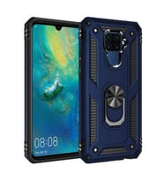 Huawei Mate 30 Lite Kılıf Yüzüklü Zırh Tank Vega (Mavi)