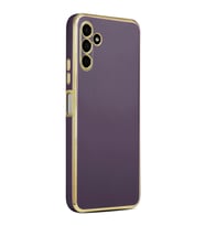 Galaxy A04S Kılıf Zore Bark Kenarları Altın Renk Kılıf (Mor)