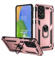 Galaxy A73 Kılıf Zore Vega Yüzüklü Standlı Zırh Kılıf (Rose)