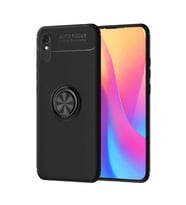 Xiaomi Redmi 9A Kılıf Yüzüklü Magnetli Ravel Case (Siyah)