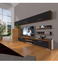 Decoraktiv Eko 8 Slm Dvd Tv Ünitesi Tv Sehpası (Siyah - Ceviz)