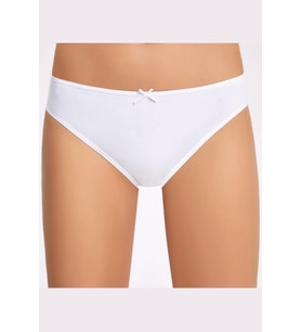 Likralı Fiyonklu Kadın Bikini Külot   10 Adet (Beyaz)