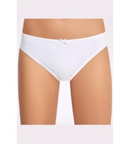 Likralı Fiyonklu Kadın Bikini Külot   10 Adet (Beyaz)