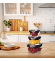3'lü Master Dikdörtgen Saklama Kabı (550 ml - 1000 ml - 1800 ml) (Antrasit)