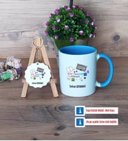 Web Tasarım Uzmanı Kupa Bardak Kırmızı ve Ahşap Anahtarlık Hediye (Model 3)