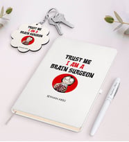 BK Gift Kişiye Özel Beyin Cerrahı Siyah Defter Kalem Ve Anahtarlık Hediye Seti-2 (Model 2)