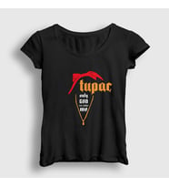 Presmono Kadın Haki Judge Tupac Shakur T-Shirt 45985tt (Siyah)