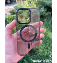 İphone 15 Pro Hybrid Magsafe Animasyonlu Sararmaz Kılıf (Siyah)