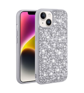 Apple iPhone 14 Plus Kılıf Parlak Taşlı Tasarım Zore Linea Kılıf (Gümüş)