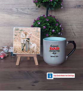 Babaya Hediye Fotoğraflı Dekoratif Taş, Kupa Bardak Beyaz Hediye Babaya Doğum Günü Hediyesi (Model 10)