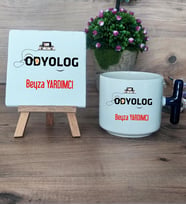 Odyolog Hediye Seti Kupa Bardak T Kulplu ve Dekoratif Taş Tıp Bayramı Hediyesi (Model 2)