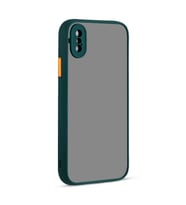 Uyumlu Model Apple iPhone XS Max 6.5 Kılıf Kamera Korumalı Mat Kapak (Koyu Yeşil)