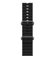 Apple Watch Ultra 49mm Uyumlu Ocean Kordon Silikon Kayış Okyanus Kordon (Siyah)