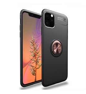 Apple iPhone 11 Pro Kılıf Zore Ravel Yüzülü Silikon Kılıf (Siyah-Rose Gold)