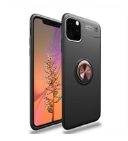 Apple iPhone 11 Pro Kılıf Zore Ravel Yüzülü Silikon Kılıf (Siyah-Rose Gold)