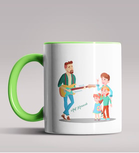 Kişiye Özel Müzik Öğretmeni Tasarımlı Siyah Renk Kupa Bardak 2 (Yeşil)