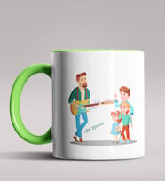 Kişiye Özel Müzik Öğretmeni Tasarımlı Siyah Renk Kupa Bardak 2 (Yeşil)
