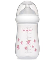 Bebedor Desenli Geniş Ağızlı PP Biberon 260ML (Kod:98322) Seçenekli (Pembe)