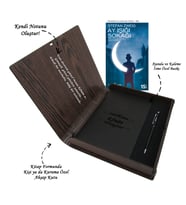 Kişiye Özel Kitap Ajanda Kalem Seti (Kitap Formunda Ahşap Kutulu) (Model 2)
