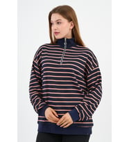 ALEXANDERGARDI DİK YAKA FERMUARLI SWEATSHIRT (UNX-00247-WN) (Lacivert)