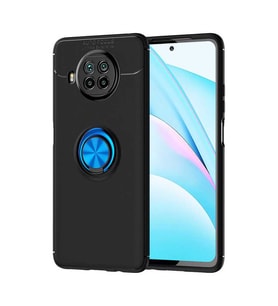 Xiaomi Mi 10T Lite 5G Kılıf Yüzüklü Magnetli Ravel Case (Siyah-Mavi)