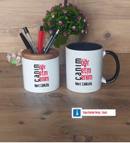 Öğretmene Hediye Kalemlik, Kupa Bardak T Kişiye Özel Hediye (Model 12)