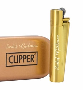 Kişiye Özel Clipper Marka Metal Çakmak - Renk Seçenekli (Gold)