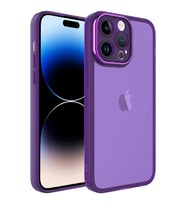 Apple iPhone 14 Pro Kılıf Kamera Korumalı Transparan Zore Post Kılıf (Mor)