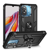 Xiaomi Redmi 12C Kılıf Zore Vega Yüzük Standlı Zırh Kılıf (Siyah)