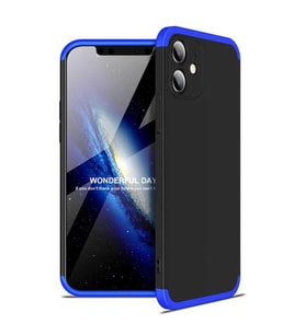Apple iPhone 12 Mini Kılıf Zore Ays Full Koruma Kılıf (Siyah-Mavi)