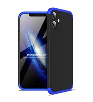 Apple iPhone 12 Mini Kılıf Zore Ays Full Koruma Kılıf (Siyah-Mavi)