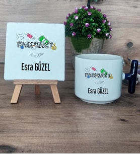 Bankacı Hediye Seti Kupa Bardak T Kulplu ve Dekoratif Taş Bankacıya Hediye Bankacılar Günü Hediyesi (Model 2)